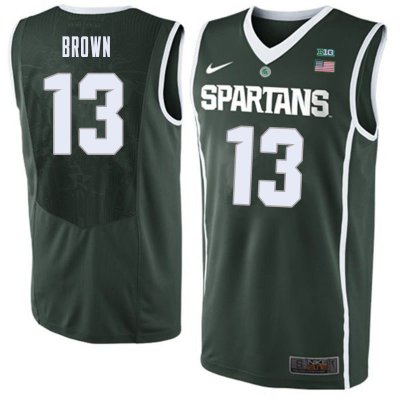 Men Michigan State Spartans NCAA #13 Gabe Brown Green Authentic Nike 2019-20 Stitched College Basketball Jersey JK32G43JB
